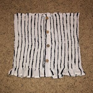 Cute stripe tube top with buttons